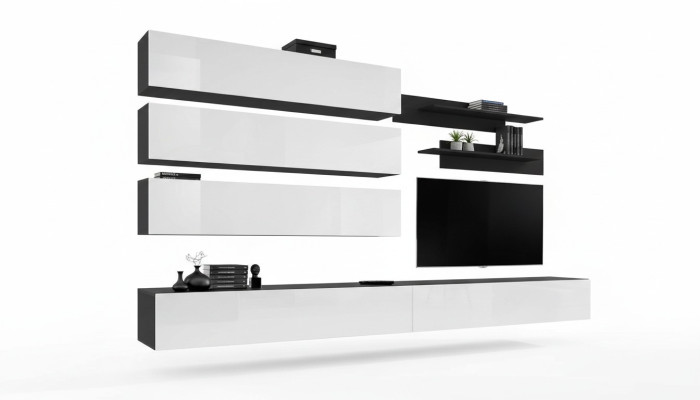 Wohnzimmermöbel Luxus Wohnwand Designer Garnitur Set TV-Ständer Wandschrank