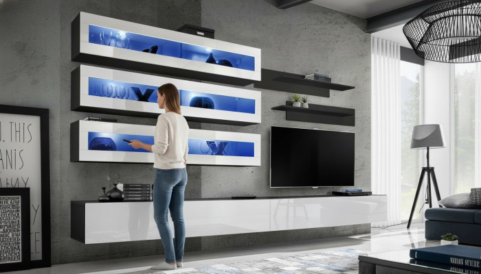 Luxus Wohnzimmer Designer Möbel Sideboard Wohnwand TV-Ständer Wandschrank