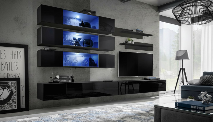 Wohnwand rtv Wohnzimmer Möbel Sideboard Wandregale tv Wandschrank Neu