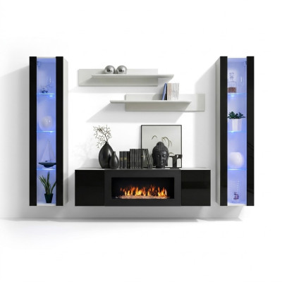Luxus Wohnwand tv Ständer Sideboard Holz Designer Wohnzimmer Hänge Vitrine Möbel
