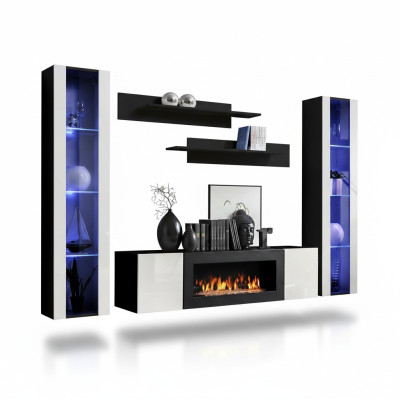 Wohnwand Wandregale Wohnzimmer Modern Luxus Set 5 tlg Designer Hänge Vitrine