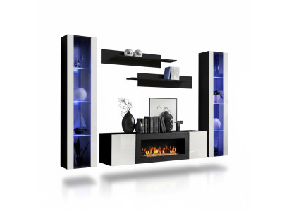 Wohnwand Wandregale Wohnzimmer Modern Luxus Set 5 tlg Designer Hänge Vitrine