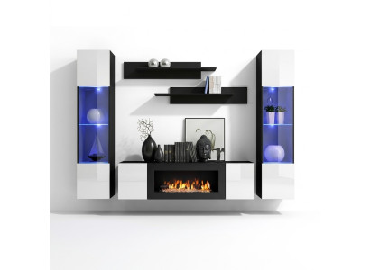 Luxus Wohnwand Wohnzimmer Modern Designer Hänge Vitrine Sideboard Einrichtung