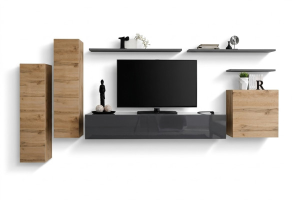 Designer Wohnzimmer Komplett Wohnwand Regale Luxus Wandschrank Neu