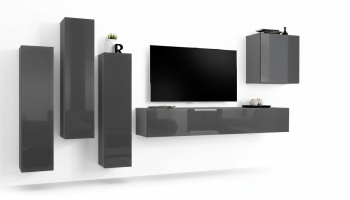 Set Modern Wohnwand Wohnzimmer TV-Ständer Wohnzimmer Set 5tlg. TV-Ständer