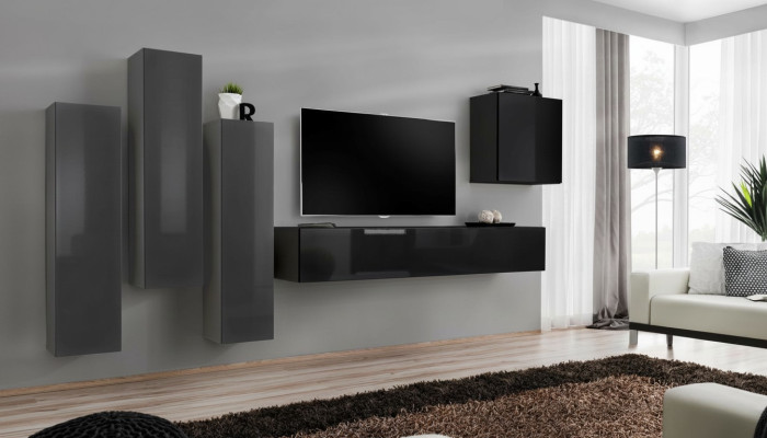 Design Wohnwand TV Ständer 3x Wandschrank Sideboard Schrank Luxus Möbel
