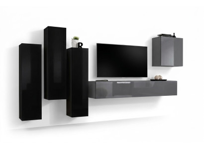 Grau TV Ständer Sideboard Luxus Wohnwand Wohnzimmer Einrichtung Modern Komplett