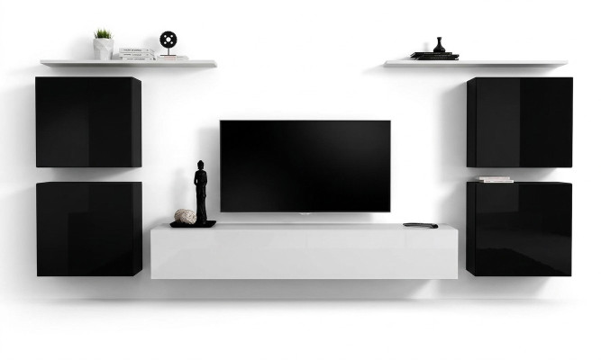 Modern Komplett Wohnwand Wohnzimmer Einrichtung Luxus Wandschrank Wandregal