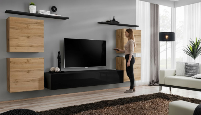 Luxus Einrichtung Wohnwand TV Ständer Design Sideboard Wandschrank Neu
