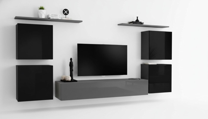 Luxus Set Regal Wohnwand Holzmöbel Komplett 4x Wandschrank Wohnzimmer Neu