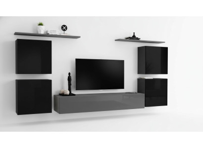Luxus Set Regal Wohnwand Holzmöbel Komplett 4x Wandschrank Wohnzimmer Neu