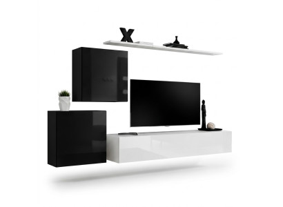 Wohnzimmer Wohnwand Weiß TV Ständer Design Sideboard Einrichtung Wandschrank