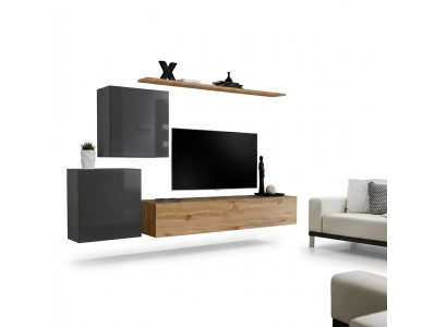 Wohnzimmer Möbel Set Wohnwand TV-Ständer Sideboard Regal Holz Luxus Wandschrank