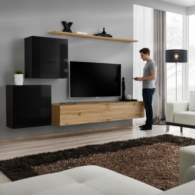 Modern Neu Wohnwand Sideboard Braun Designer Wohnzimmer Möbel Holz Wandschrank