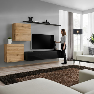 Designer Wohnwand Wohnzimmermöbel Wandregale Luxus TV Ständer Sideboard Modern
