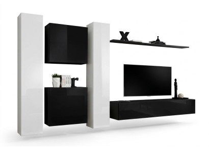 Wohnzimmer Wohnwand Set 4tlg Gruppe Garnitur Schrank 4tlg. Holz Möbel Regal