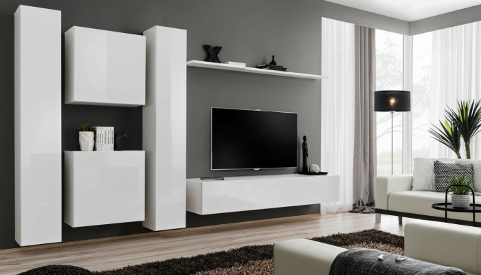 Garnitur Wohnwand Wandschrank Designer Modern Stil Sideboard TV Ständer Neu