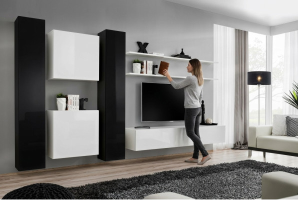 Weiß Wohnwand Wandschrank Designer Wohnzimmermöbel TV Ständer Sideboard