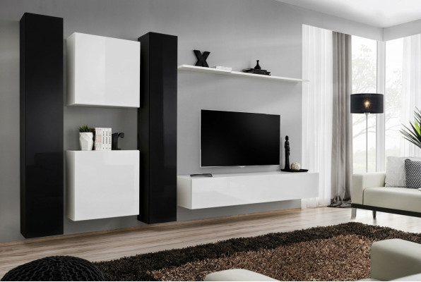 Weiß Wohnwand Wandschrank Designer Wohnzimmermöbel TV Ständer Sideboard