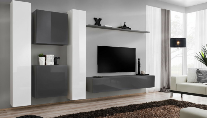 Grau Wandschrank Wohnzimmer Wand Regal Design Wand Schrank Modern Einrichtung