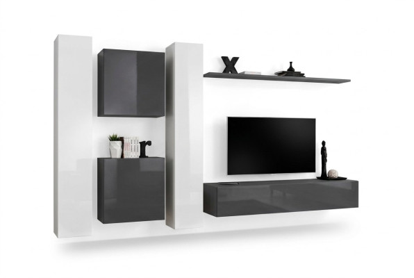 Grau Wandschrank Wohnzimmer Wand Regal Design Wand Schrank Modern Einrichtung