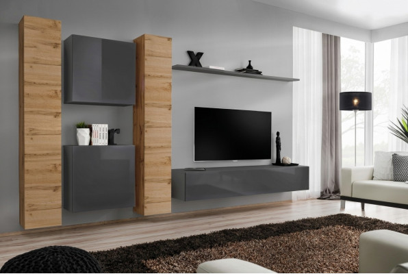 Designer Wohnwand Wand Regale Holzmöbel Wohnzimmer Luxus Holz Möbel Stil Modern