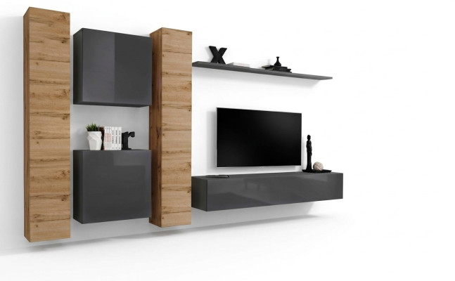 Designer Wohnwand Wand Regale Holzmöbel Wohnzimmer Luxus Holz Möbel Stil Modern