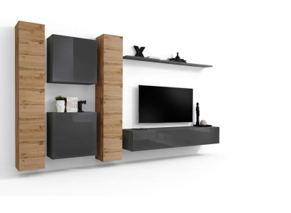 Designer Wohnwand Wand Regale Holzmöbel Wohnzimmer Luxus Holz Möbel Stil Modern