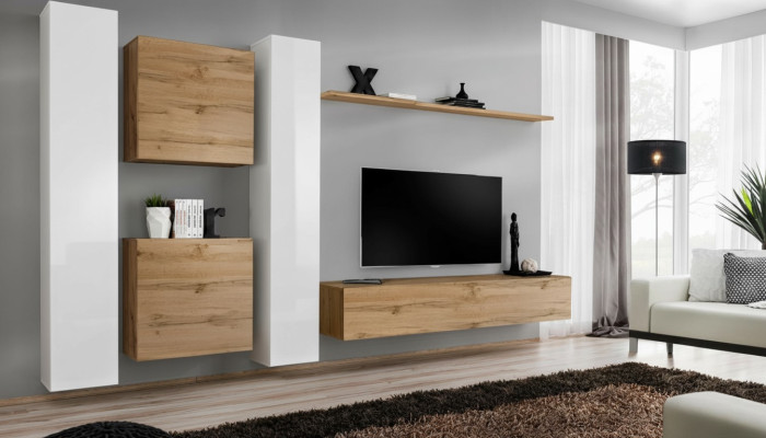 Wohnwand Designer Wohnzimmermöbel Braun Wandschrank Komplett Neu Wand Regal
