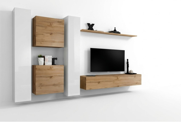 Wohnwand Designer Wohnzimmermöbel Braun Wandschrank Komplett Neu Wand Regal