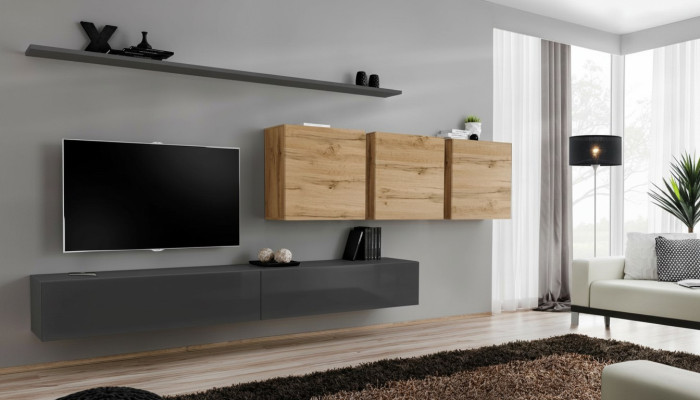 Designer Sideboard Holzmöbel Komplett 7tlg Wandschrank Wohnzimmermöbel