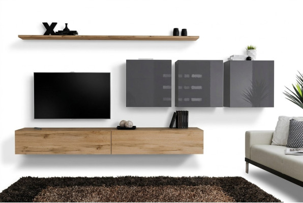 Braun Wohnwand Wohnzimmer Wandschrank Wand Regal Schrank Designer Einrichtung