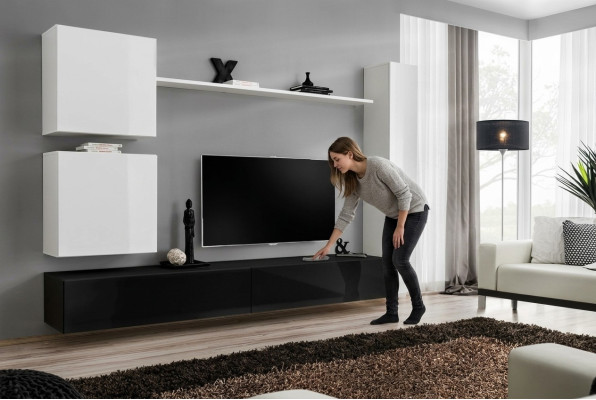 Design Wohnwand Sideboard 3x Schrank TV-Ständer Set 6tlg.Holzmöbel Stil Designer