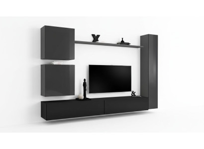 Wohnzimmer rtv Schrank Wohnwand Regal Luxus Wandschrank TV Sideboard Set 6tlg.