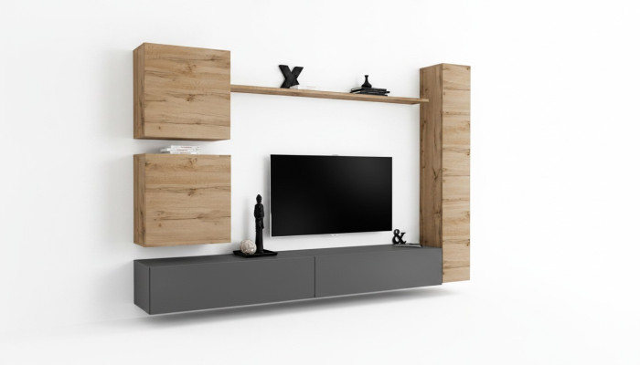 Einrichtung Designer Braun 3x Wandschrank Holzmöbel Luxus Set TV-Ständer