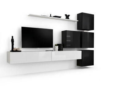 Modern Wohnwand Wand Regal Wandschrank Weiß Luxus Einrichtung Designer Komplett