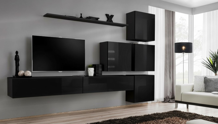 Wohnzimmer Set Wandregal Sideboard Wohnwände Wandschrank Komplett 7tlg. Neu