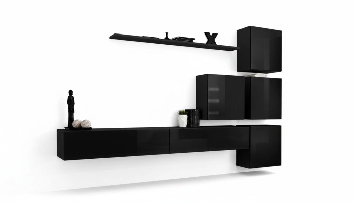 Wohnzimmer Set Wandregal Sideboard Wohnwände Wandschrank Komplett 7tlg. Neu