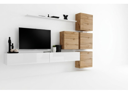 Design Wohnwand Sideboard 4x Wandschrank rtv Garnitur 7 tlg. Set Komplett