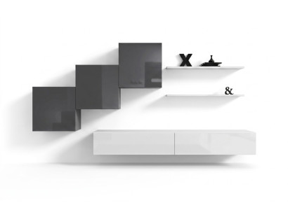 Luxus Wohnzimmer Wohnwand TV Ständer Einrichtung Moderne Wandregal Design