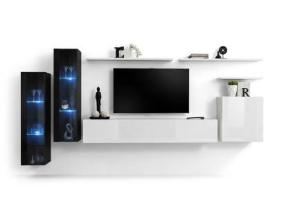 Design Weiß Wandschrank Wandregal TV-Ständer Luxus Wohnzimmer Vitrine Neu