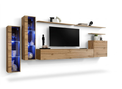 Wohnzimmermöbel Garnitur Set 7tlg Luxus Möbel Designer Wandschrank Wandregal