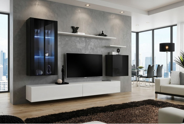 Wohnzimmer Komplett set 7tlg Wohnzimmer Möbel Wohnwand Holz Einrichtung Neu