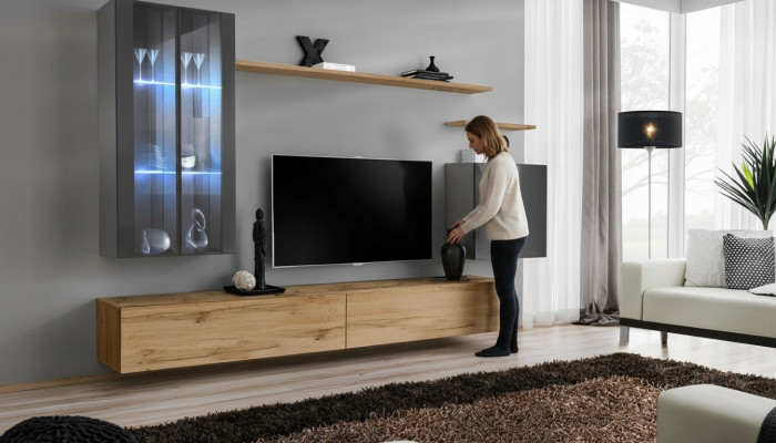 Designer Komplett Luxus Garnitur Wohnzimmermöbel Regale Stil Modern Sideboard