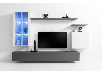 Grau Möbel Wohnzimmermöbel Designer Holzmöbel Luxus Stil Schrank Wandschrank