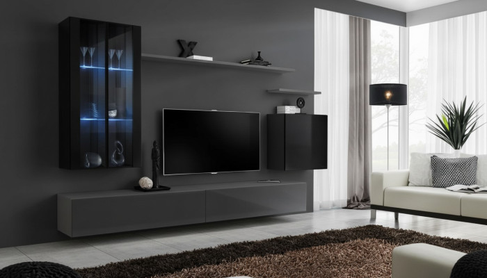 Wohnzimmer Set 3x Wandschrank TV Ständer Wohnmöbel Modern Designer Stil