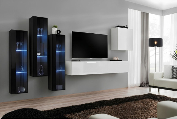 Neu Wohnzimmer Wohnwand Hochglanz Holzmöbel Schrank Moderne Möbel 5tlg