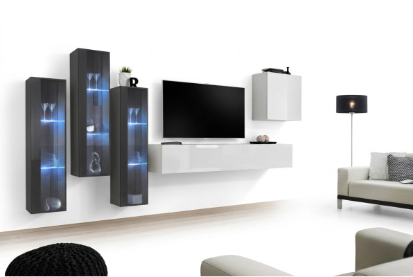 Wohnzimmermöbel Schrank Set Design Wohnzimmer Sideboard Wandregal Hänge Vitrine