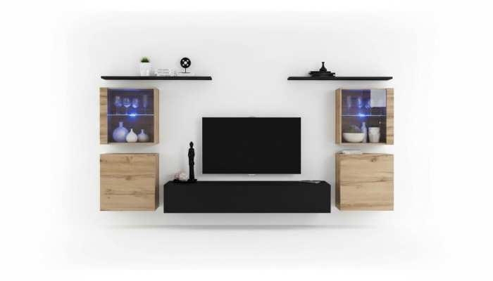 Designer Komplett Wohnzimmer Luxus Wohnwand Gruppe Modern Sideboard Einrichtung