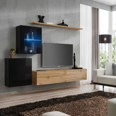 Hochglanz Wandschrank Wohnwand Designer Luxus Garnitur Wand Regal Möbel